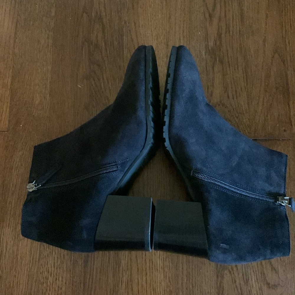 New Aquatalia Charlotte Leather Suede Block Heel Ankle Boots - Picture 7 of 9